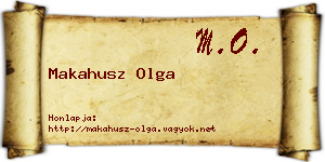Makahusz Olga névjegykártya